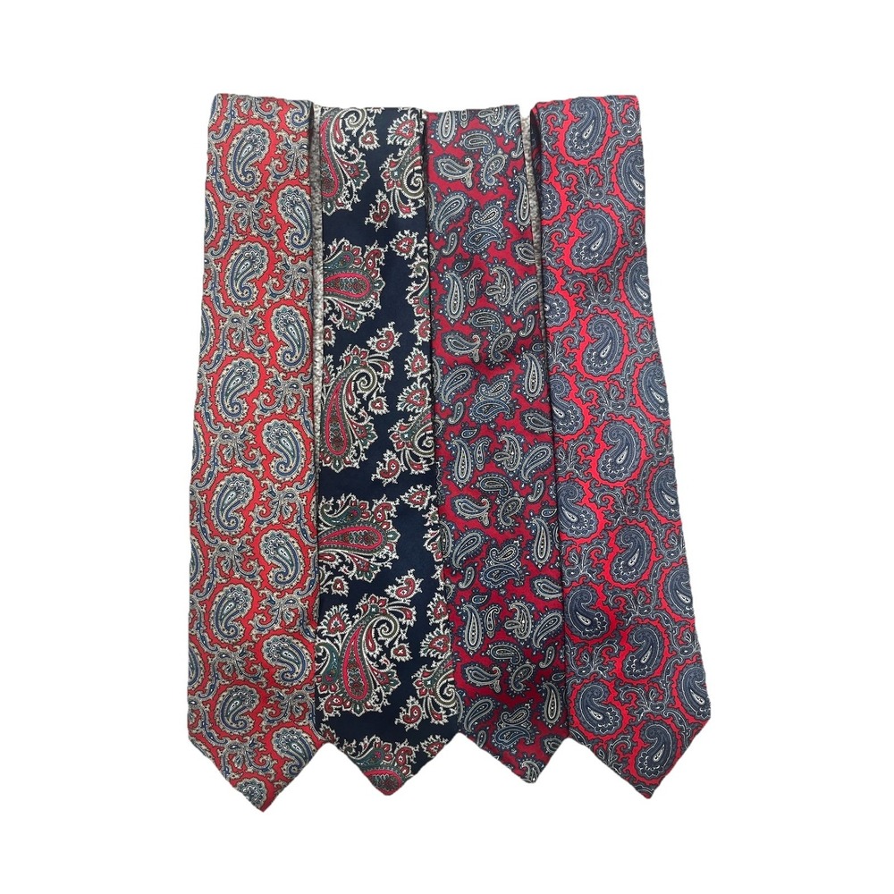 Men's Paisley Silk Tie Lot‎ Of 4 Hickok Envoy Scott Foster